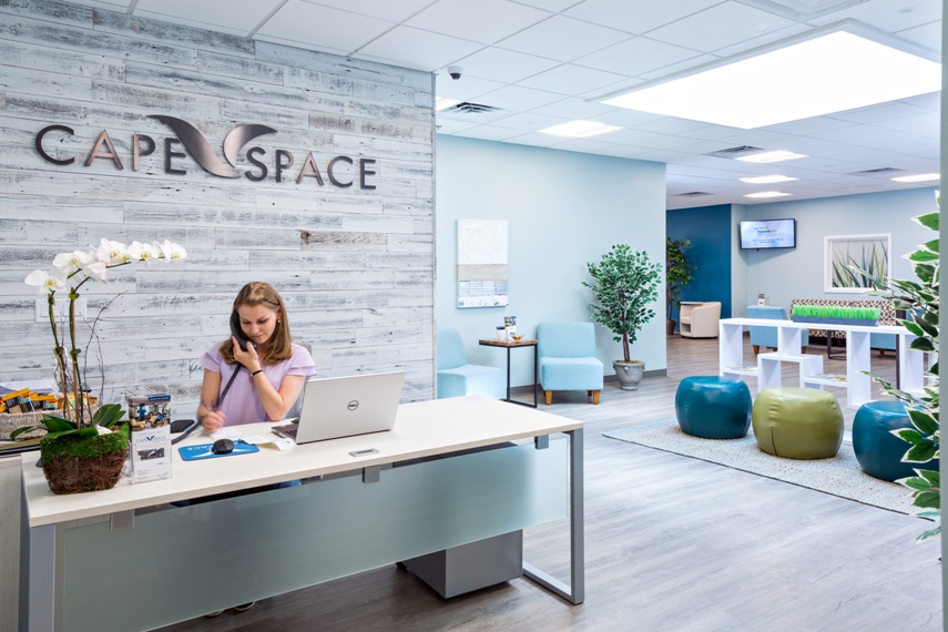 CapeSpace reception area with receptionist behind desk