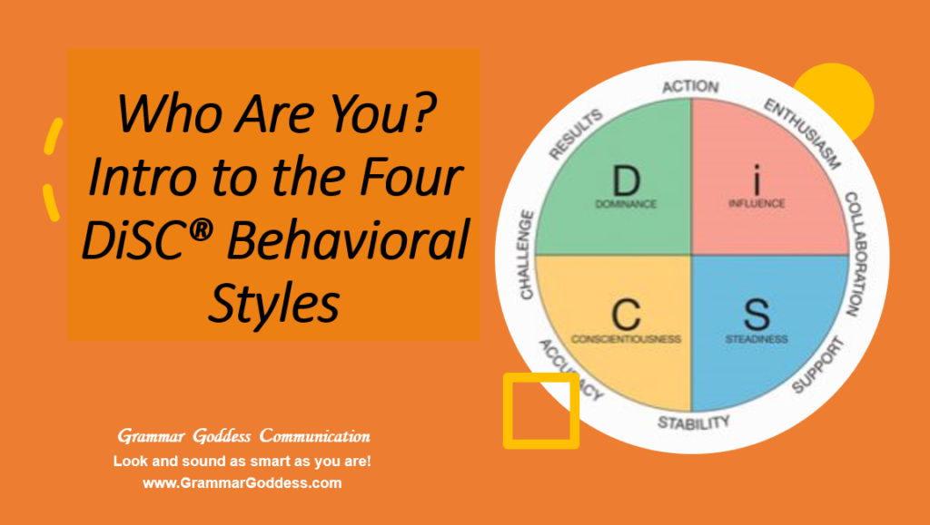 Who Are You? Intro To The Four DiSC® Behavioral Styles - CapeSpace